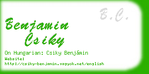 benjamin csiky business card